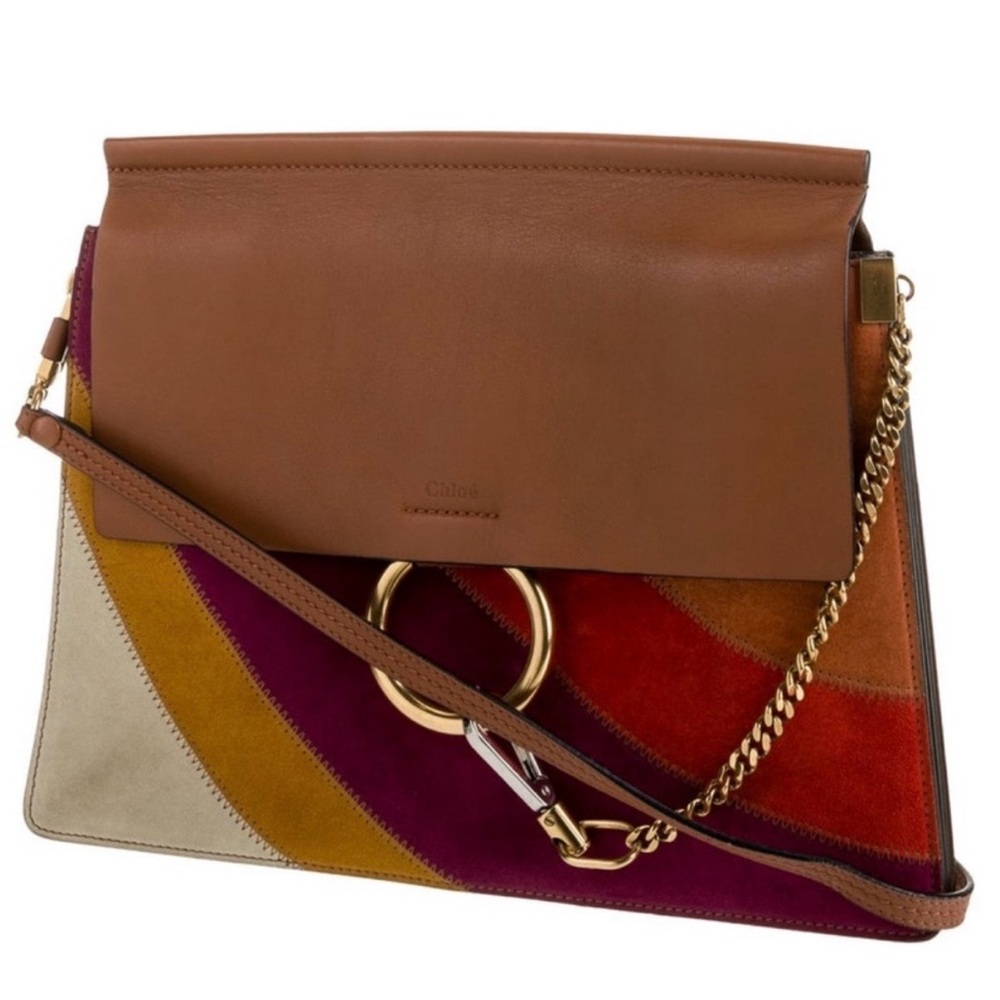 Chloe Multicolor Striped Patchwork Leather & Sued… - image 2